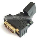 Rotate DVI 24+1 Male to HDMIA Female Adapter Black