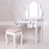 French Country Shabby Chic Makeup Mirrored Furniture Dressing Table thumbnail-6