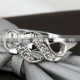 Fashion Hollow Spiral Micro Pave Simple Ring Rose Gold Plated Wide Rings For Women thumbnail-6
