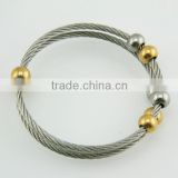 Stainless steel cable bracelet with beads-BL6926