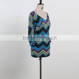 NEW ARRIVAL Stripe Dress v Neck Batwing Sleeve for Fat Ladies OEM&ODM Supply thumbnail-2