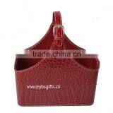 Crocodile Faux Leather Storage Basket