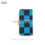 Blue Chess Pattern Fabric Wallet Leather Phone Case For BLU Studio X Plus With PVC ID and Credit Card Slots thumbnail-3