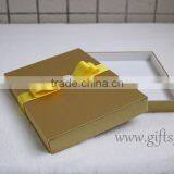 Custom Handmade Luxury Gold Wedding Invitation Boxes With Ribbon