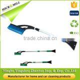 Telescoping Snow Brush, Plastic Ice Scraper Brush With EVA Sleeve, 2 in 1 Soft Snow Brush