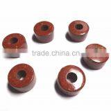 Natural Red Jasper Smooth Handmade Big Hole Tyre Beads thumbnail-3