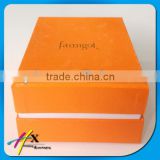 Orange color luxury paper shoe box wholesale