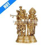 Personalized Hand Crafted Painted Brass Radha Krishna Statue thumbnail-1
