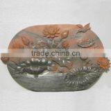 Chinese Style Flower Carving Marble Relief thumbnail-1