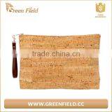 High Quality Brown Color Make up Bag Travel Cork Paper Cosmetic Bag thumbnail-5