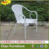 Knited by Hand Water Resistant Royal White Rattan Chair thumbnail-1