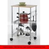 Chrome 3-Tier Wire Kitchen Cart Microwave Stand thumbnail-1