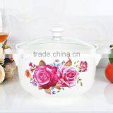 8" Ceramic Cookware Pot Safe for Microwave With Glass Lid thumbnail-3
