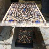 Rectangular Marble Inlay Dining Table, Marble Inlay Table thumbnail-1