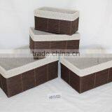 Brown Paper String Hand Woven Storage Basket thumbnail-1