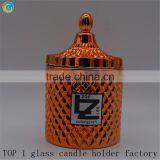 Orange Decorative Glass Jars With Lids Yufeng