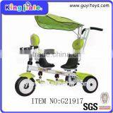 Double Seat Tricycle Children Pedal Car thumbnail-1