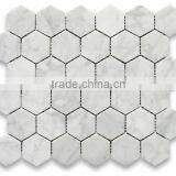 MM-CV252 New Model Home Decoration Natural Hexagon Marble Stone Mosaics in White thumbnail-2