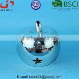 BSCI Audit Factory Metallic Electroplate Silver Ceramic Apple Shape Beautifully Carved Ceramic Lantern thumbnail-3
