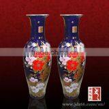 Jingdezhen High-grade Blue and Gold Long Tall Ceramic Vase thumbnail-1