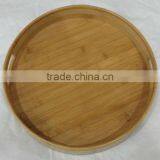 Custom Bamboo Round Cooking Tray With Handle