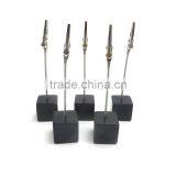 Set of 10,name Card Holders Alligator Clip With Square Black Resin Base