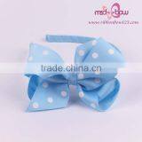 Dot Hair Bows Headbands for Baby Girls thumbnail-1