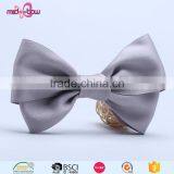 Custom Size Grey Ribbon Boys Mens Bow-tie With Alligator Clip thumbnail-2