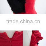2017 Merry Christmas Sexy One Piece Girls Party Dresses Faux Fur Bust Christmas Costume HSD5490 thumbnail-6