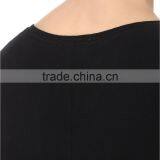 Wholesale Women Black Short Sleeve V-neck Marl Finish Cotton Jersey T-shirt(DQE0157T) thumbnail-4