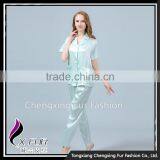 CXTZ01 Wholesale Cheap Ladies Silk Pajamas Home Wear With Pockets thumbnail-2