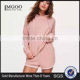 Hot Sale Pink Stripe Hoodies Drop Shoulder Custom Color 100% Cotton And Piping Running Short Pyjamas Set thumbnail-1