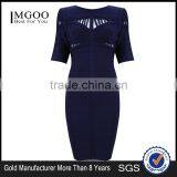 2015 High Quality Dresses Fashion Design For Ladies Half Sleeves Wrap Breast Vestidos H517 thumbnail-4