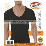 MEN COTTON RIB V NECK SLEEVELESS T SHIRT thumbnail-1