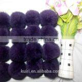 8cm Rex Rabbit Fur Ball/pom Poms Keychain DIY thumbnail-4