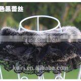 Lace Real Fur Collar Scarf Coat Warm Wrap Fake Neck Ring Winter Fox Rabbit Fur Cape Clothing Accessory Shawl Scarves thumbnail-2