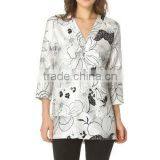 2014 Summer Women Printed Satin Chiffon Tops thumbnail-1