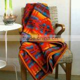 Wool Blanket Native American Four Directions Design Classic Multicolor the Bright Smaller Throw Cozy Blanket thumbnail-3