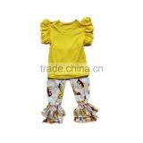 Cheap Baby Girls 2 Pcs Outfits Baby Girls Flutter Tank Top and Princess Pattern Ruffle Capris thumbnail-1