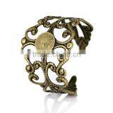 Copper Adjustable Rings Filigree Flower Antique Bronze Cabochon Settings 18.7mm 10 PCs Ring Setting thumbnail-1