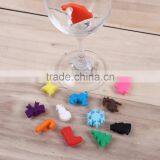 Party Supplier Multicolor Silicone Wine Glass Charms Party Barware Wine Glass Markers thumbnail-1