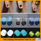 Natural Stone Cat'S Eye Tiger'S Eye Malachite Turquoise Amethyst Gold Sandstone Unakite Flared Plugs Expander thumbnail-6