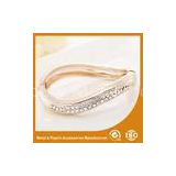 Small Rhinestone Solid Silver Metal Bangles For Girls Jewellery
