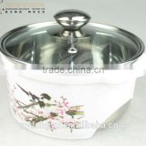 flower stainless steel cooking pot /16cm diameter ynxn stainless steel cooking pot/ fancy dinnerware