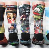 OEM 360 Women Heat Sublimation Printing Socks Printing Crew Sock thumbnail-2