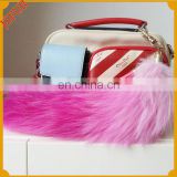 Luxury Fluffy Bag Accessory With Real Fox Fur Key Chain