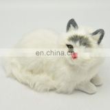furry sleeping cat white 18cm