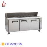 Commercial Stainless Steel Double Doors Work Table Chiller thumbnail-2