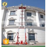 7LSJLII Shandong SevenLift 14m telescopic double mast aluminium manual screw lift ladder work platform
