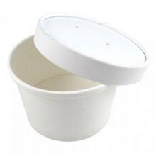 White 16 oz Paper Soup Containers With Lids Restaurant Depot Kraft Brown Storage Containers Food Containers thumbnail-1